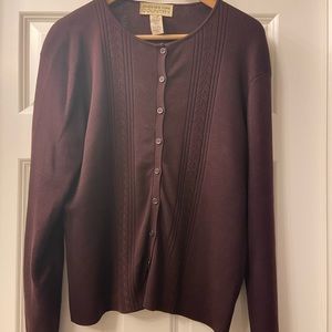 Jones New York Country Burgundy Cadrigan